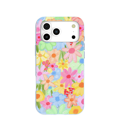 Powder Blue Flora Foam iPhone 17 Pro Max Case