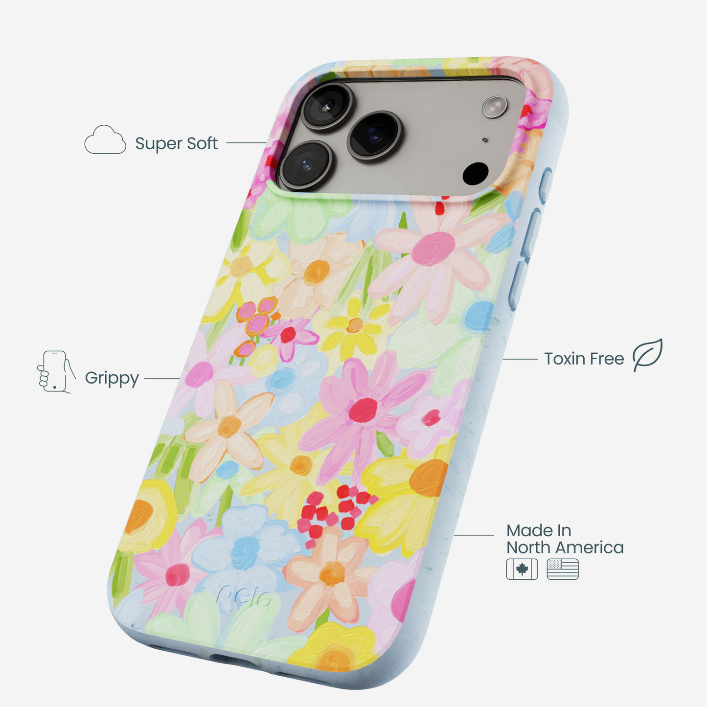Powder Blue Flora Foam iPhone 17 Pro Max Case