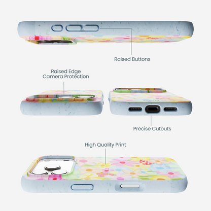 Powder Blue Flora Foam iPhone 17 Pro Case