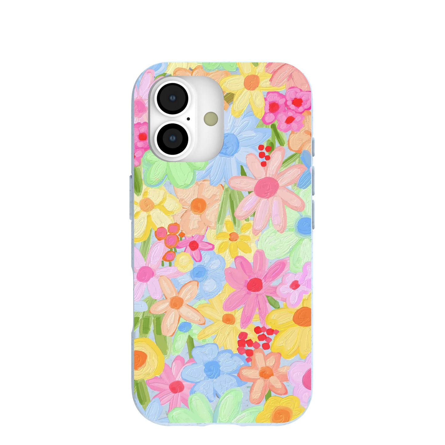 Powder Blue Flora Foam iPhone 17 Case