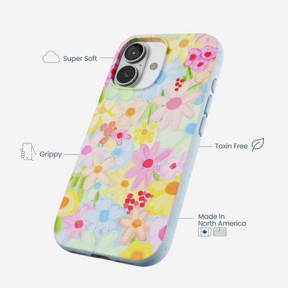 Powder Blue Flora Foam iPhone 17 Case