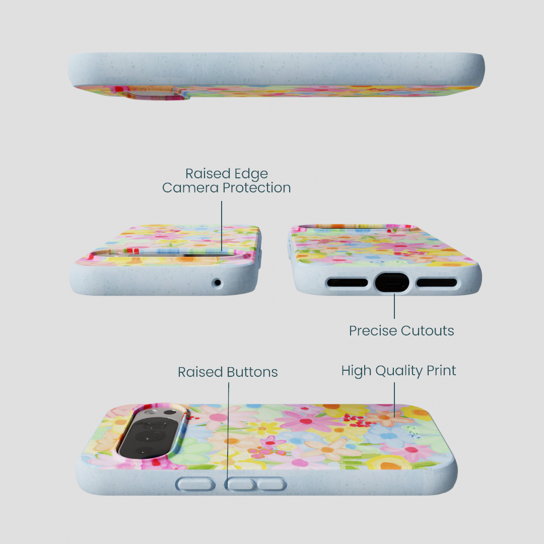 Powder Blue Flora Foam Google Pixel 10/10 Pro Case