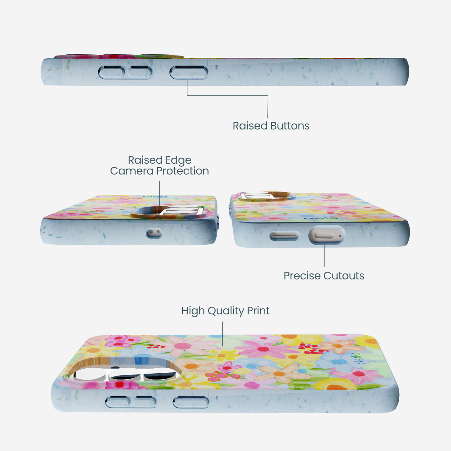 Powder Blue Flora Foam Samsung Galaxy S26 Case