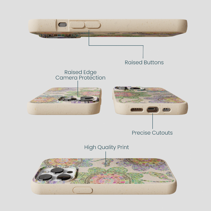 Seashell Floral Mosaic iPhone 13 Pro Case