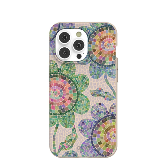 Seashell Floral Mosaic iPhone 14 Pro Case