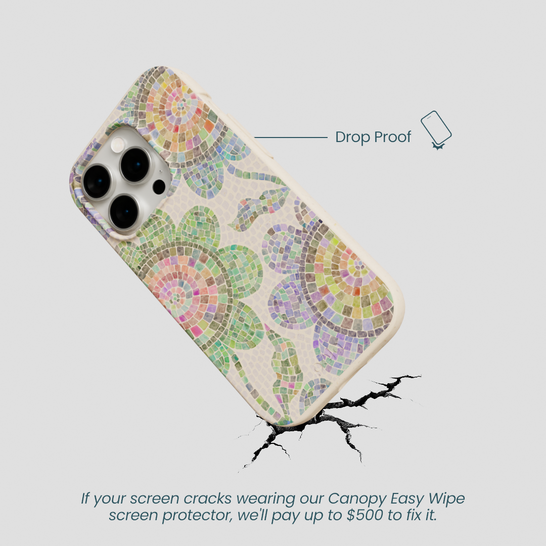Seashell Floral Mosaic iPhone 14 Pro Case