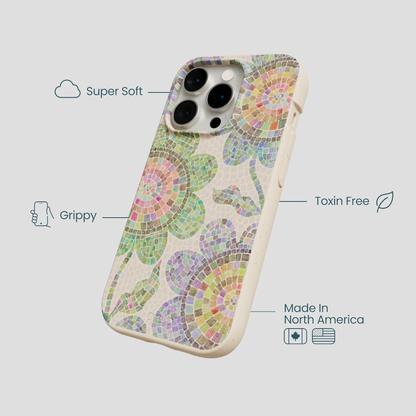 Seashell Floral Mosaic iPhone 14 Pro Case