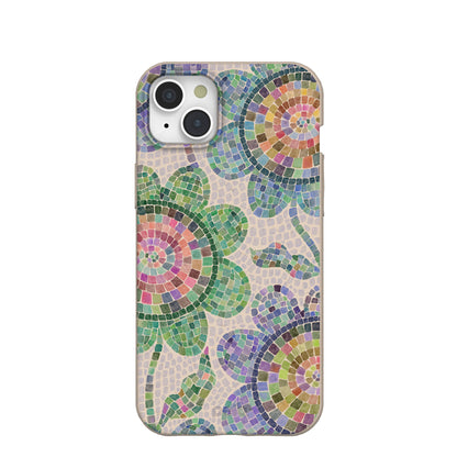Seashell Floral Mosaic iPhone 15 Plus Case