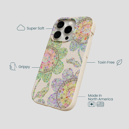 Seashell Floral Mosaic iPhone 15 Pro Case