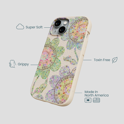Seashell Floral Mosaic iPhone 15 Case