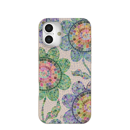 Seashell Floral Mosaic iPhone 16 Plus Case