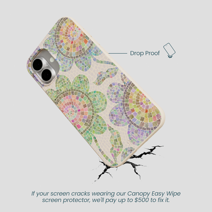 Seashell Floral Mosaic iPhone 16 Plus Case