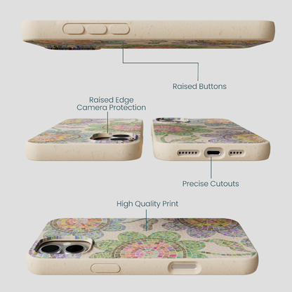 Seashell Floral Mosaic iPhone 16 Plus Case