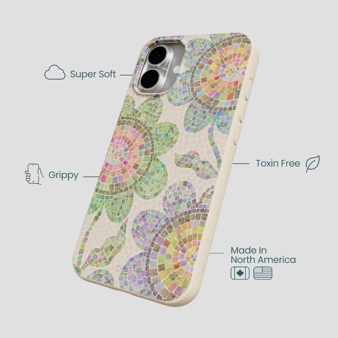 Seashell Floral Mosaic iPhone 16 Plus Case