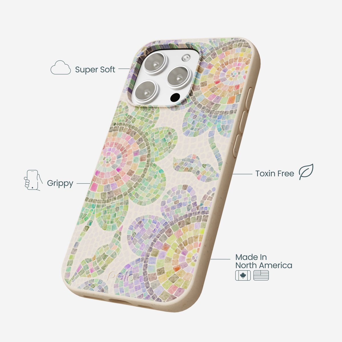 Seashell Floral Mosaic iPhone 16 Pro Max Case