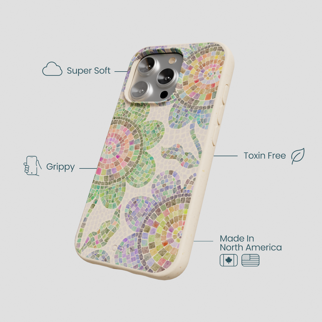 Seashell Floral Mosaic iPhone 16 Pro Case