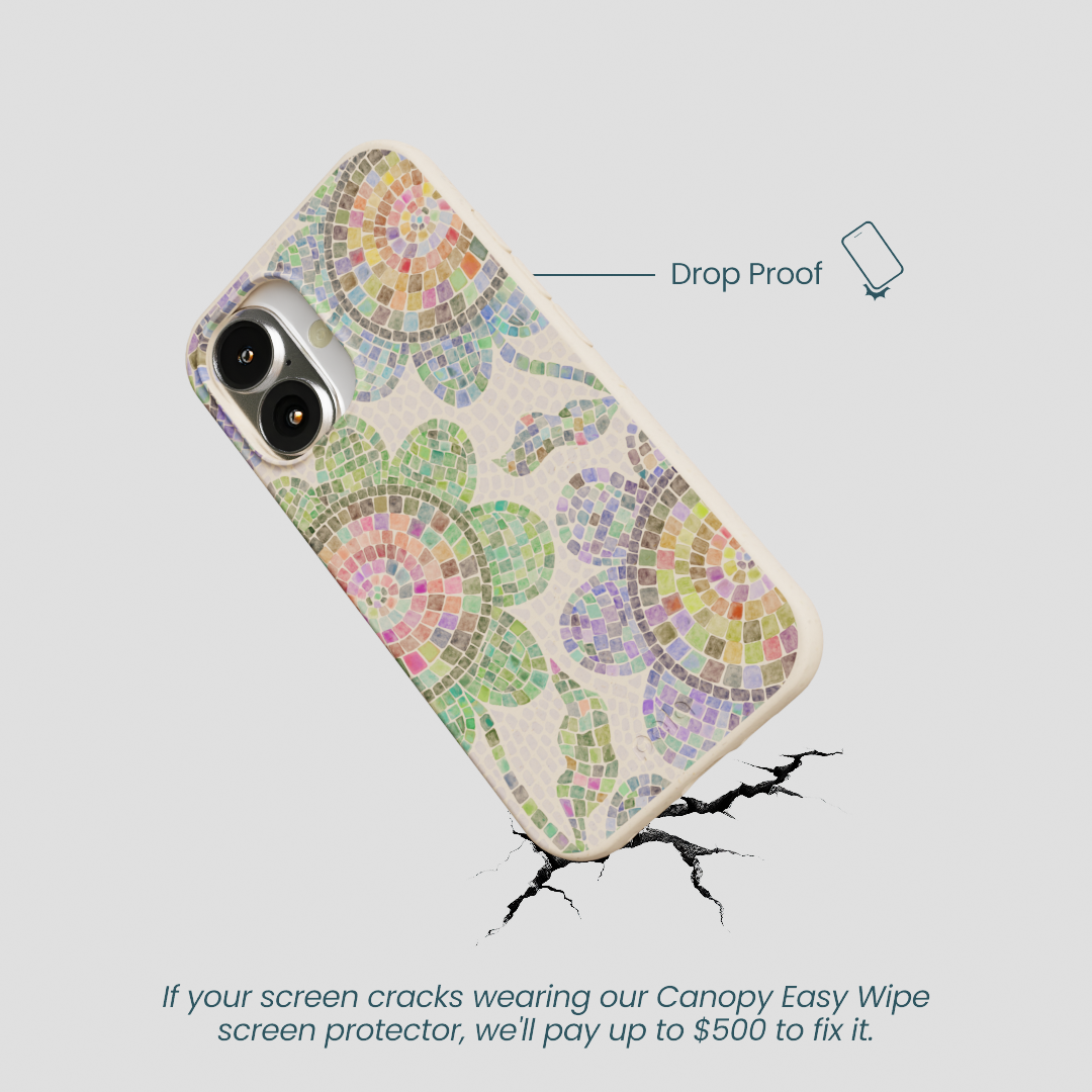 Seashell Floral Mosaic iPhone 16 Case