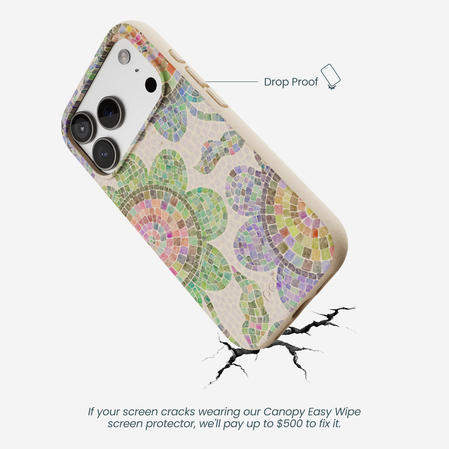 Seashell Floral Mosaic iPhone 17 Pro Case