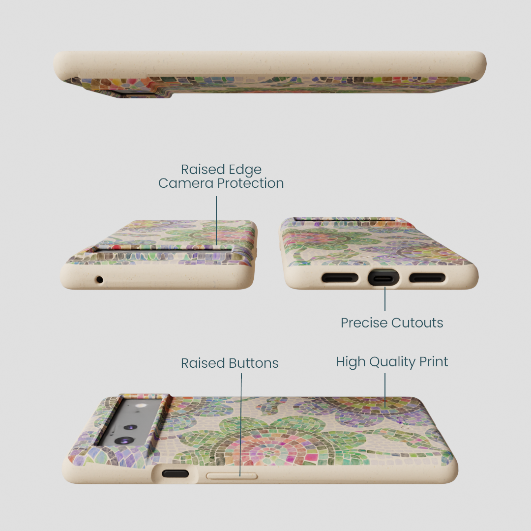 Seashell Floral Mosaic Google Pixel 6a Case