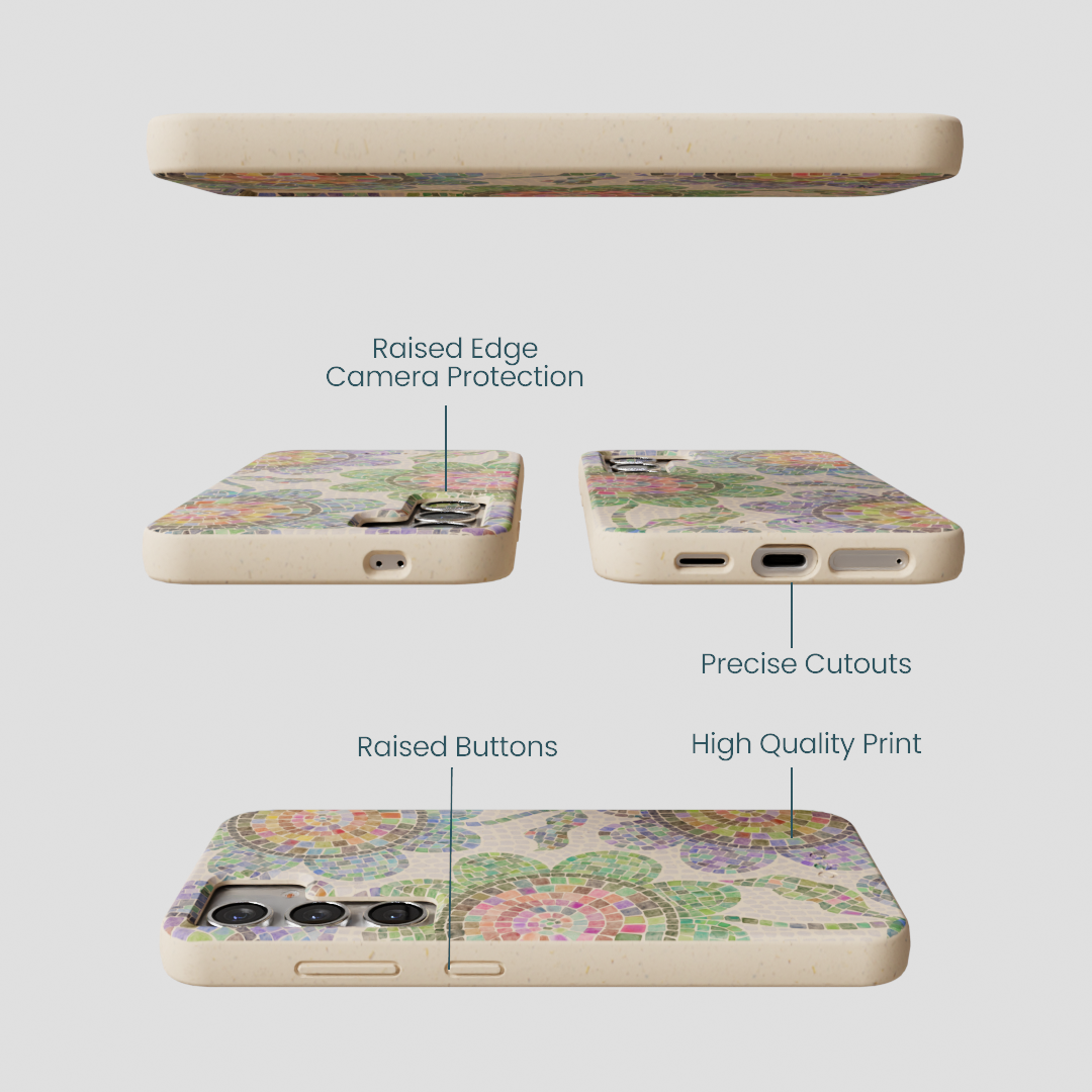 Seashell Floral Mosaic Samsung Galaxy S25 Case