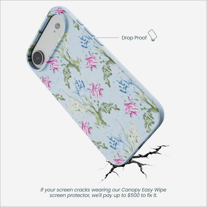 Powder Blue Floral Tapestry iPhone Air Case