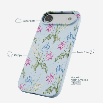 Powder Blue Floral Tapestry iPhone Air Case
