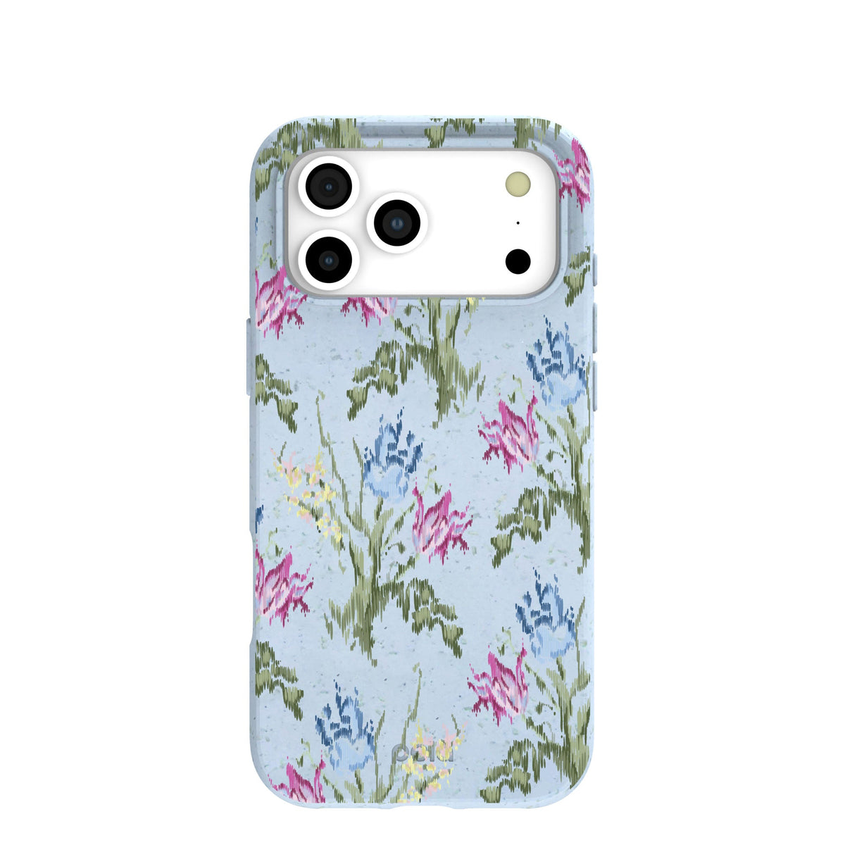 Powder Blue Floral Tapestry iPhone 17 Pro Max Case