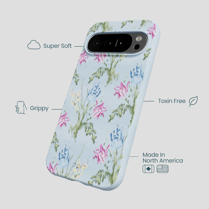 Powder Blue Floral Tapestry Google Pixel 10 Pro XL Case