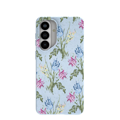 Powder Blue Floral Tapestry Samsung Galaxy S26+(Plus) Case