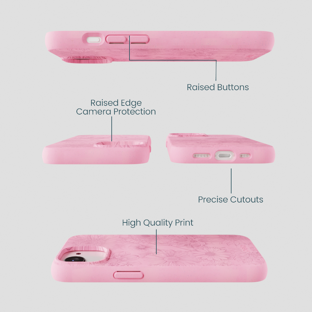 Bubblegum Pink Flora iPhone 16e/17e Case