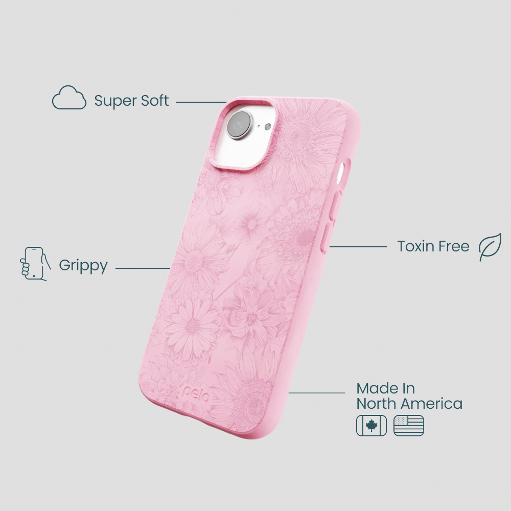 Bubblegum Pink Flora iPhone 16e/17e Case