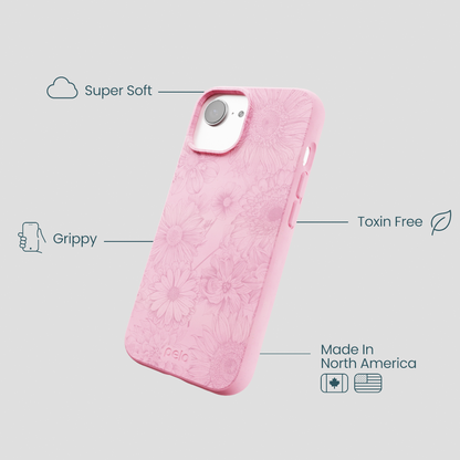 Bubblegum Pink Flora iPhone 16e/17e Case