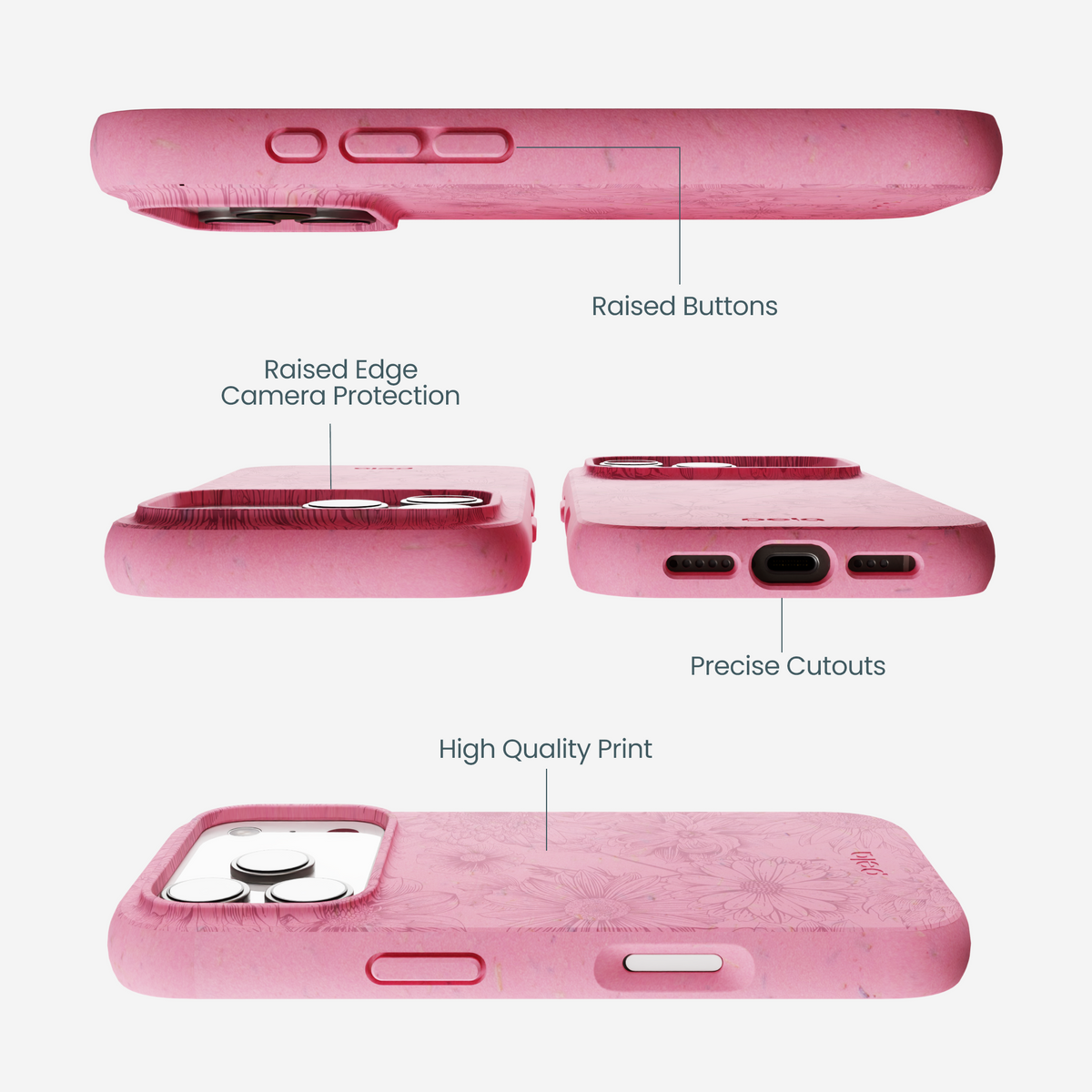 Bubblegum Pink Flora iPhone 17 Pro Case