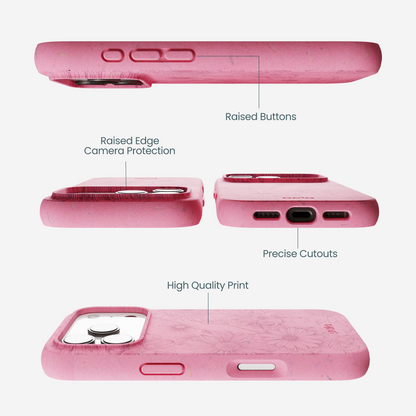Bubblegum Pink Flora iPhone 17 Pro Case