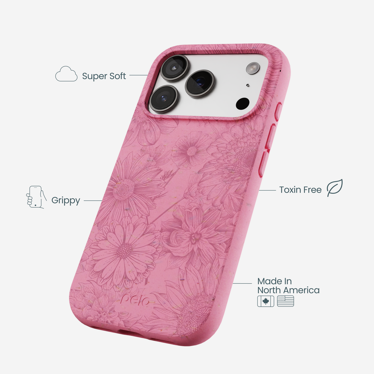 Bubblegum Pink Flora iPhone 17 Pro Case
