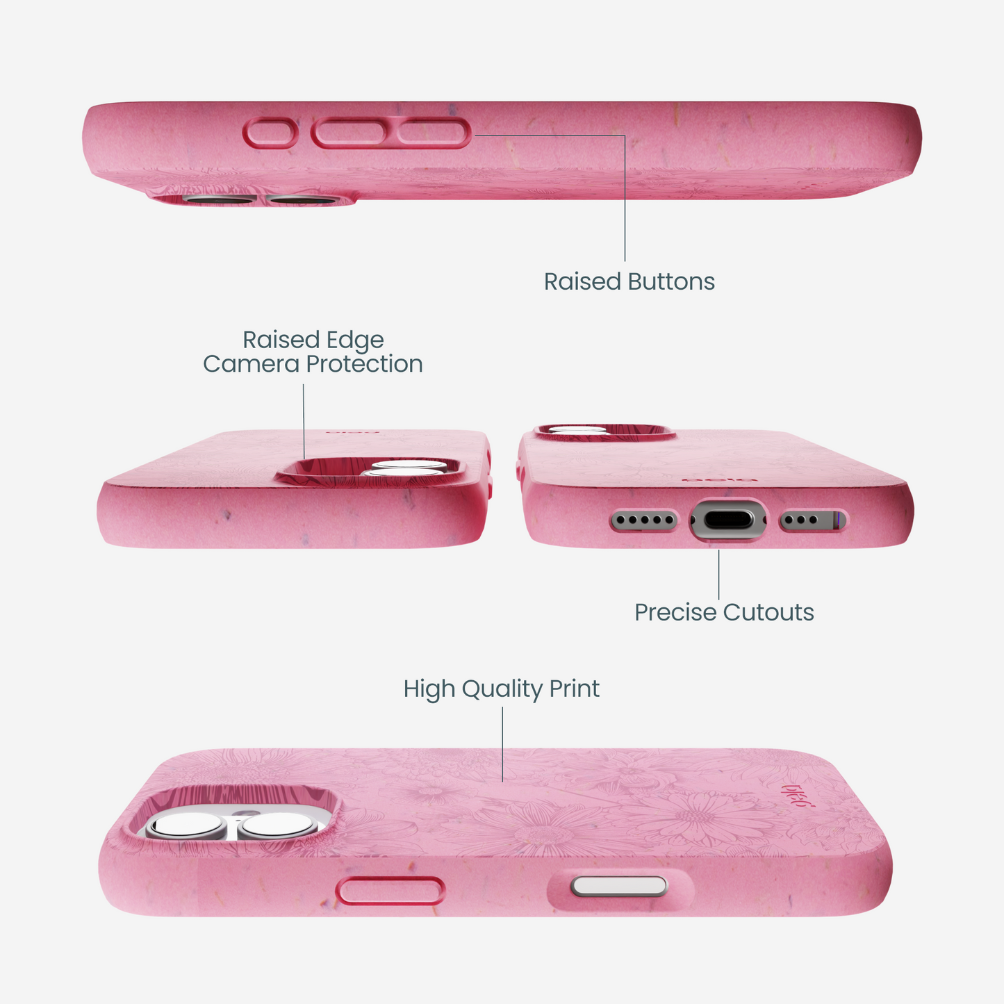 Bubblegum Pink Flora iPhone 17 Case