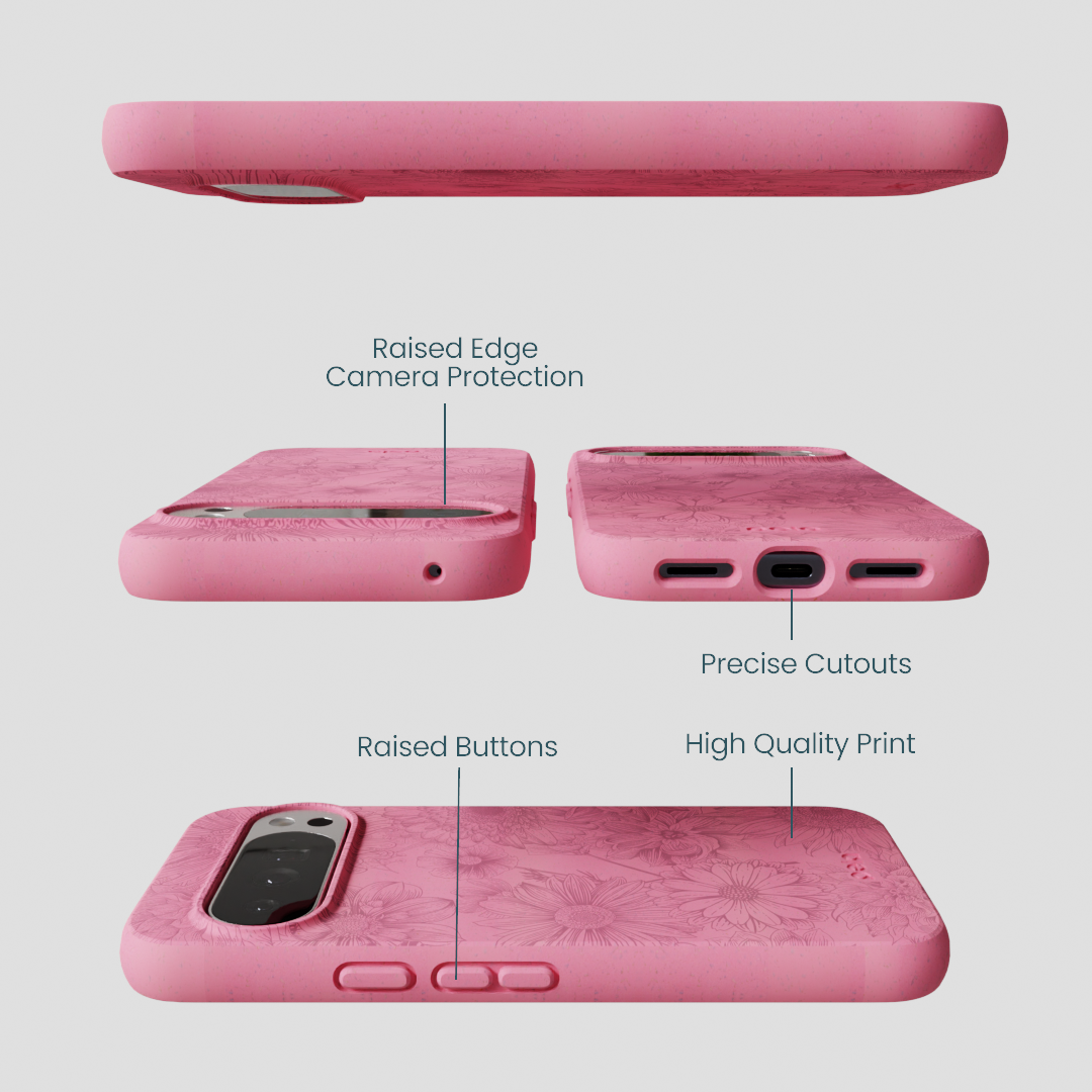 Bubblegum Pink Flora Google Pixel 10 Pro XL Case