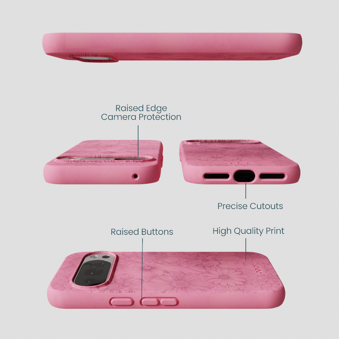 Bubblegum Pink Flora Google Pixel 10/10 Pro Case