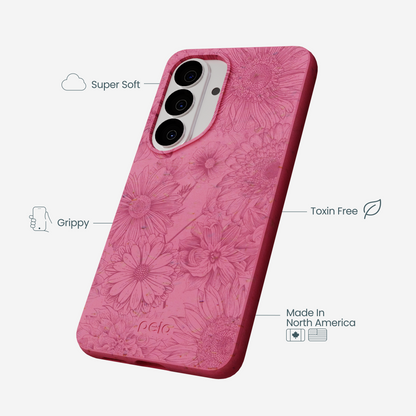 Bubblegum Pink Flora Samsung Galaxy S26 Case