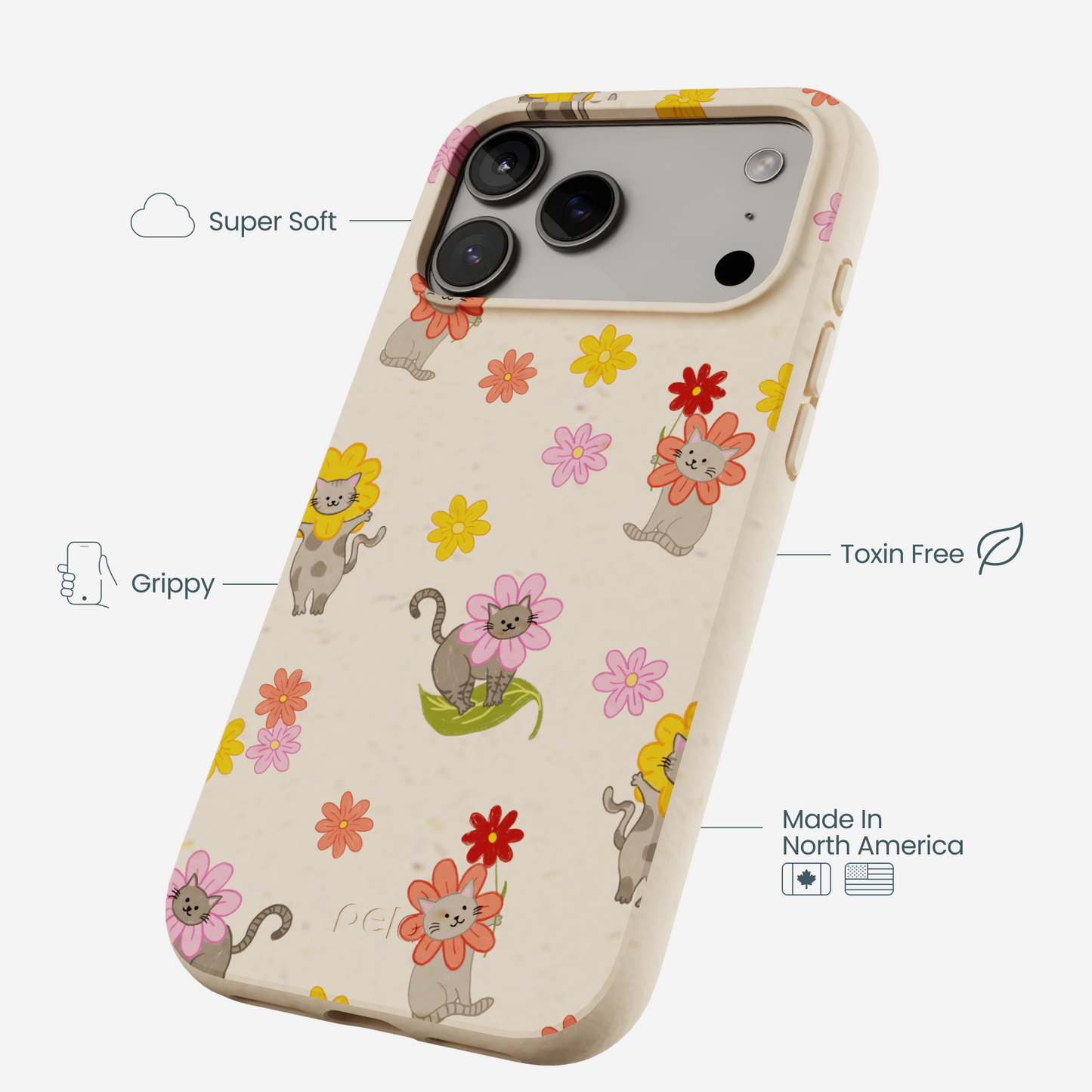 Seashell Flower Cats iPhone 17 Pro Max Case