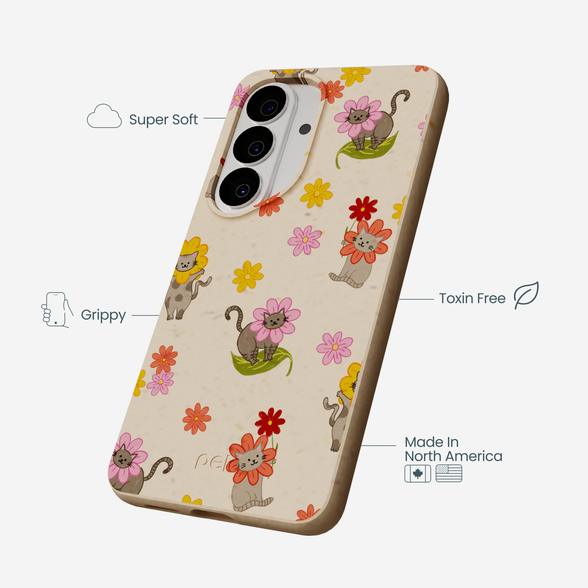 Seashell Flower Cats Samsung Galaxy S26 Case