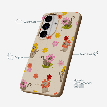 Seashell Flower Cats Samsung Galaxy S26 Case