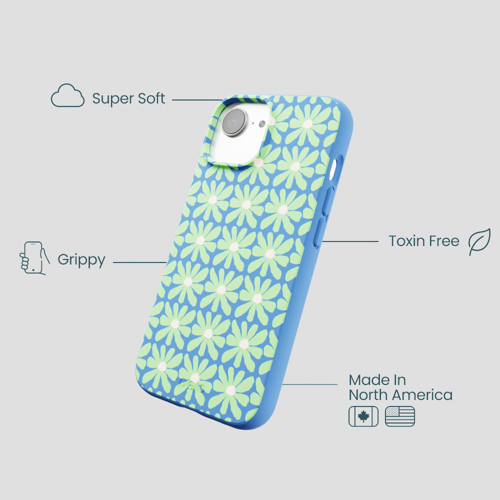 Electric Blue Flower Child iPhone 16e/17e Case