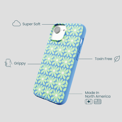 Electric Blue Flower Child iPhone 16e/17e Case