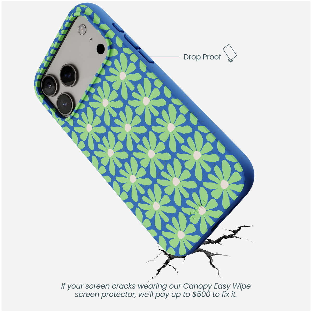 Electric Blue Flower Child iPhone 17 Pro Max Case