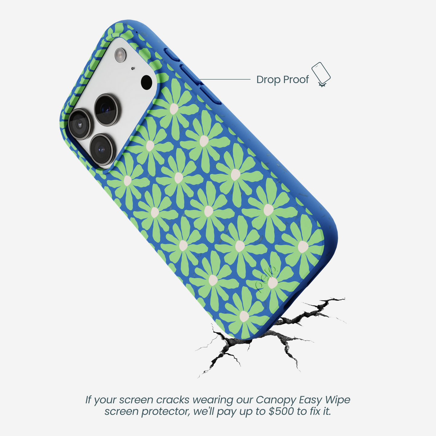 Electric Blue Flower Child iPhone 17 Pro Case