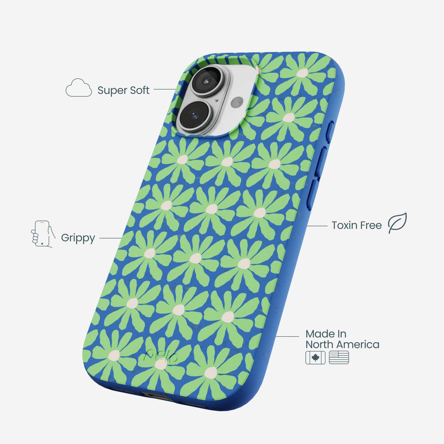 Electric Blue Flower Child iPhone 17 Case