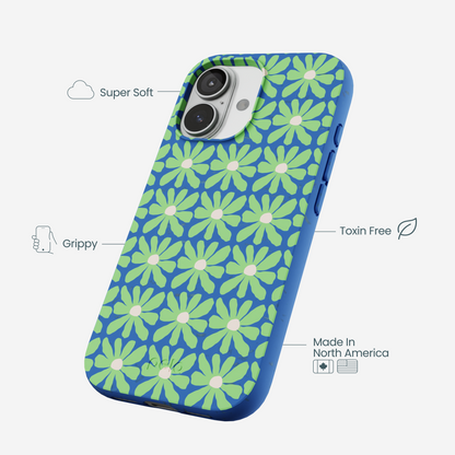 Electric Blue Flower Child iPhone 17 Case