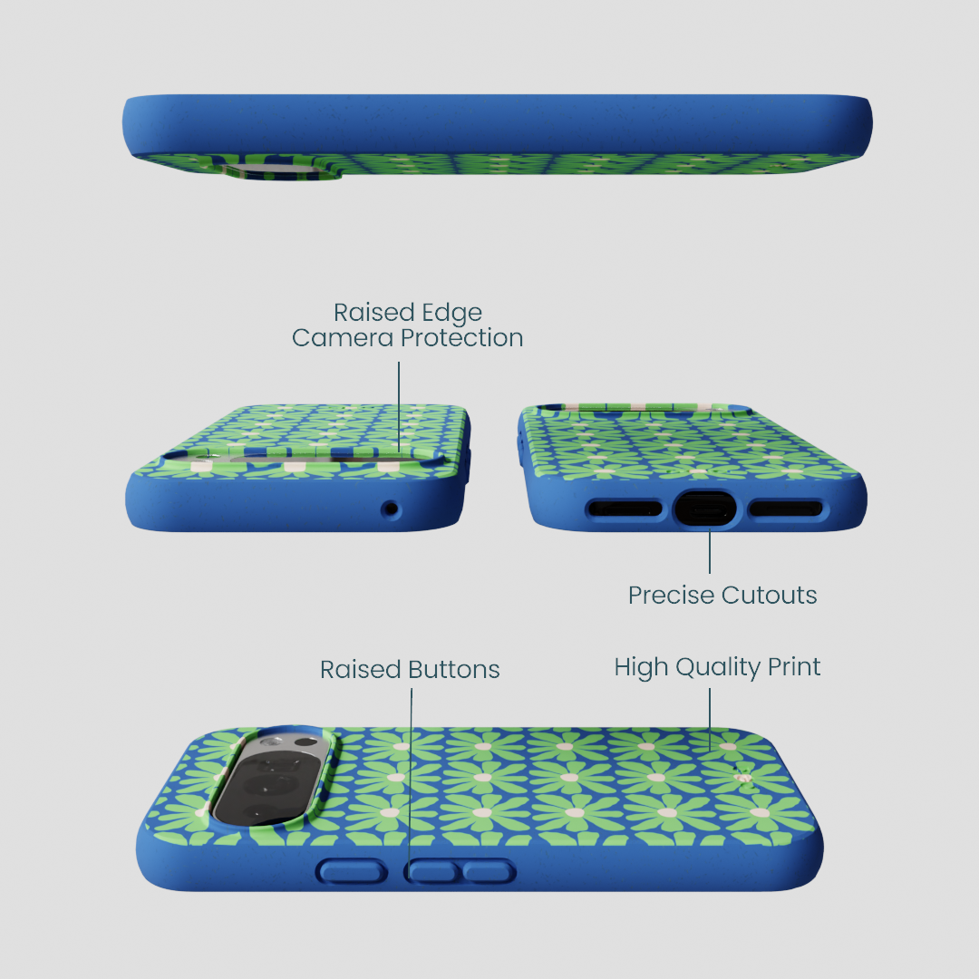 Electric Blue Flower Child Google Pixel 10/10 Pro Case