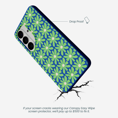 Electric Blue Flower Child Samsung Galaxy S26 Case